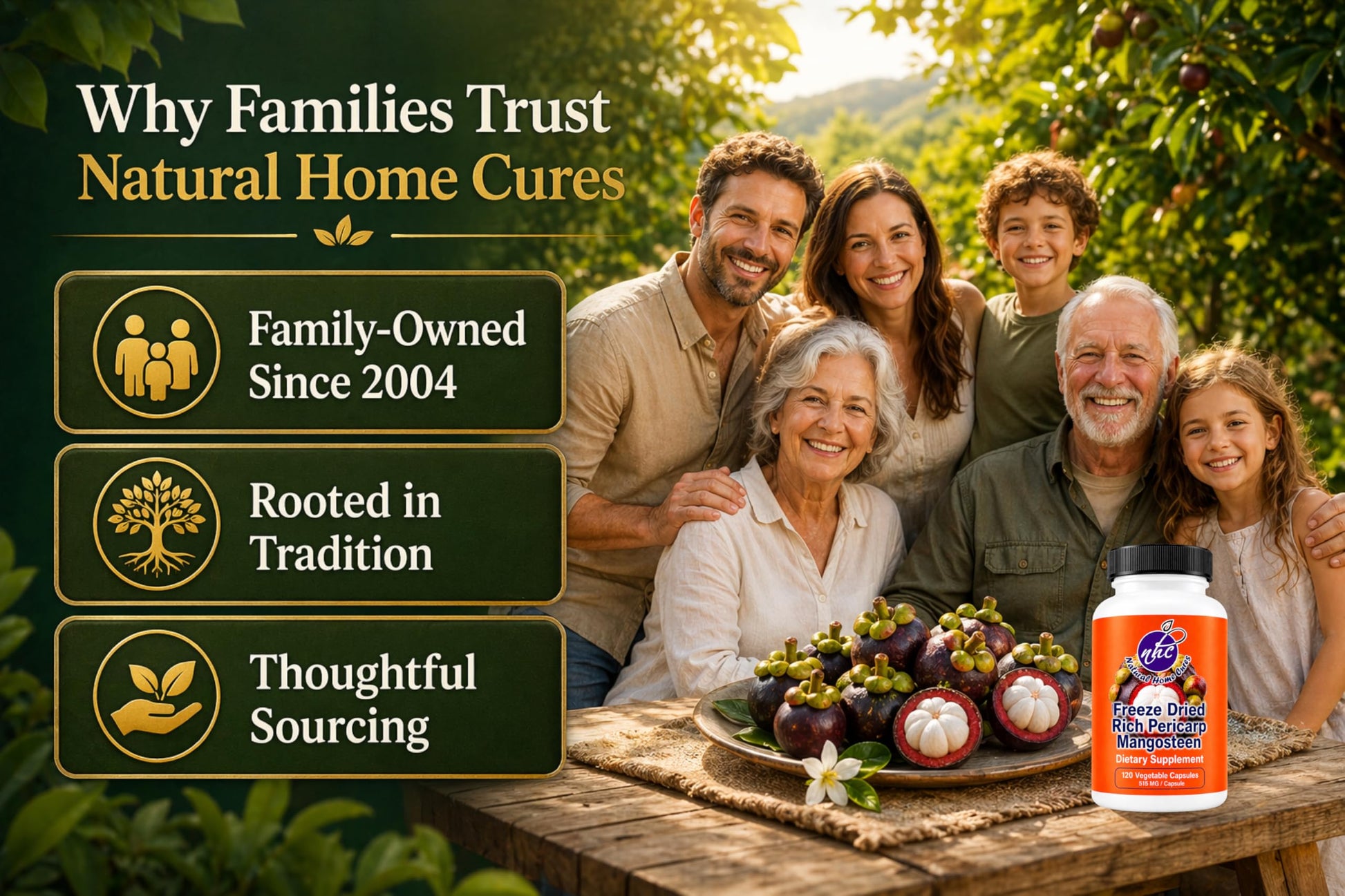 Natural Home Cures Freeze-Dried Mangosteen Rich Pericarp Capsules – 56+ Xanthones & Flavonoids, High ORAC Antioxidant Support, 515 mg, 120 Vegan Capsules Natural Home Cures buy supplements Au
