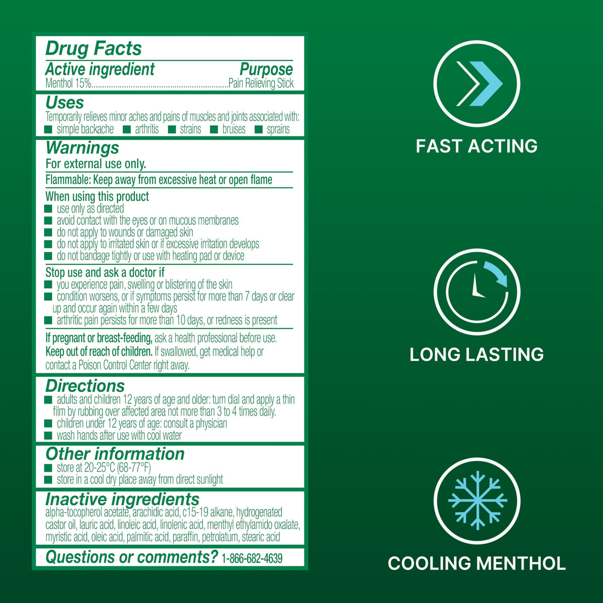 Biofreeze Dry Stick, Mess-Free Relief for Neck, Shoulder, Knee, Hip, Hand & Joint, Cooling Menthol Pain Relief Stick, Up to 100 Uses BiofreezeBuy Supplements Australia