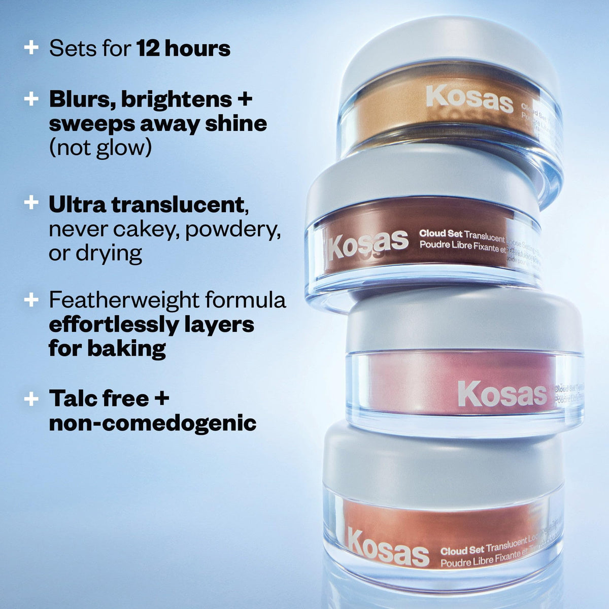 Kosas Cloud Set Loose Setting Powder – Talc-Free Translucent Face Powder for Oil Control, Ultra Sheer Pink KosasBuy Supplements Australia