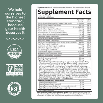 Garden of Life Organics Men's 40+ Multivitamin with Prostate Support, B12 & Vitamins – Vegan Daily Whole Food Multivitamin, Non-GMO, Certified Organic, 120 Tablets Garden of Life buy supplements Au