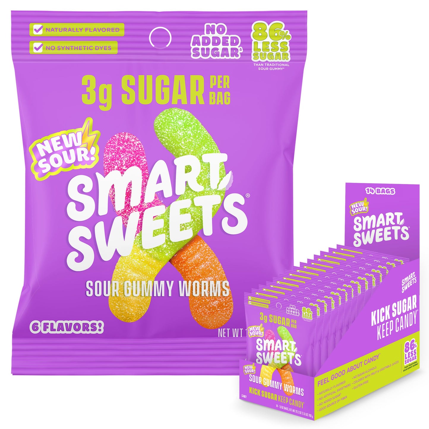 SmartSweets Sweet Fish, Low Sugar Gummy Candy (3g), Low Calorie (130), Gluten-Free -1.8oz (Pack of 12) Packaging may vary