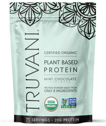 Truvani Organic Plant Based Protein Powder | Vanilla | 18 Servings | Vegan | 20g Pea Protein | Keto | Gluten & Dairy Free | Low Carb | No Added Sugar