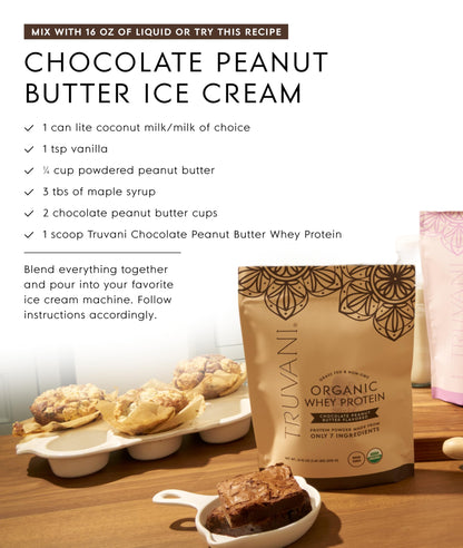 Truvani Organic Whey Protein Powder | Vanilla | 1 Serving | 20g Grass Fed Whey Protein | USDA Organic & Non-GMO | Gluten Free | No Gums, No Soy, No Stevia, No Added Sugars