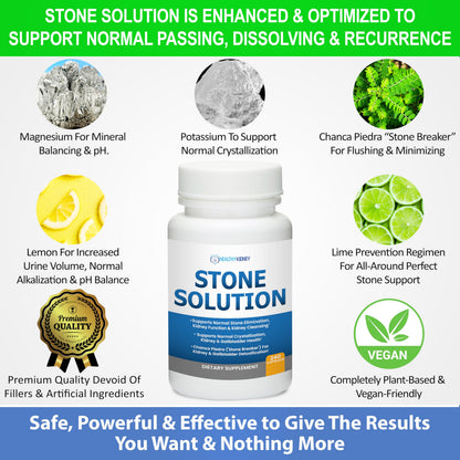 Stone Solution Capsules- Natural Dissolver, Kidney Stone Support & Kidney Cleanser Chanca Piedra Stone Breaker Gallbladder Cleanse, Flush & Stop Recurrence, Stone Relief 60 Servings Kidney Restore buy supplements Au