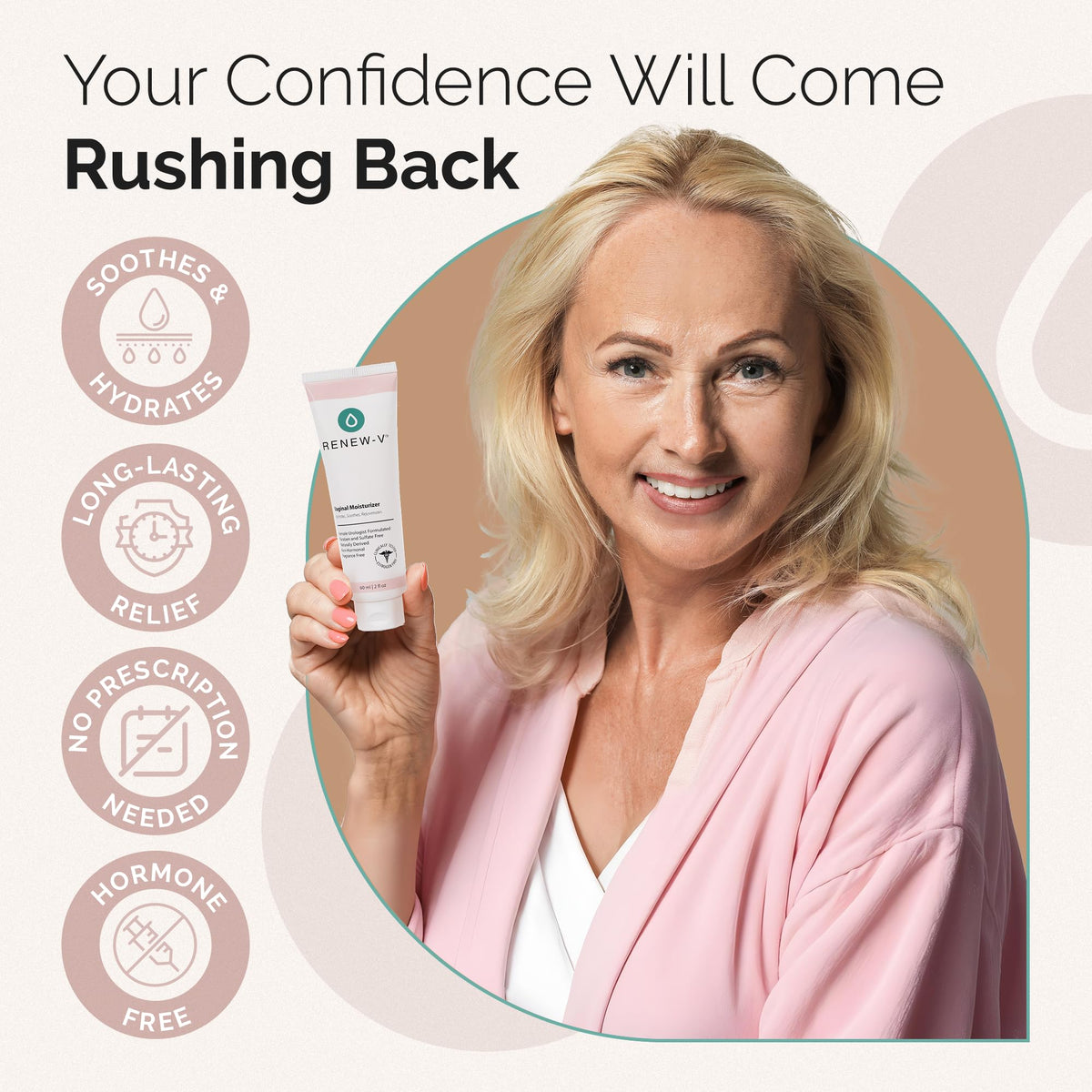 Renew-V Natural Vaginal Moisturizer For Dryness & Itching - Vulva Balm for Irritation Relief, Anti Itch & Women Menopause Support - Hormone Free, Unscented, Paraben-Free - Made in USA, 2 oz Renew-V buy supplements Au