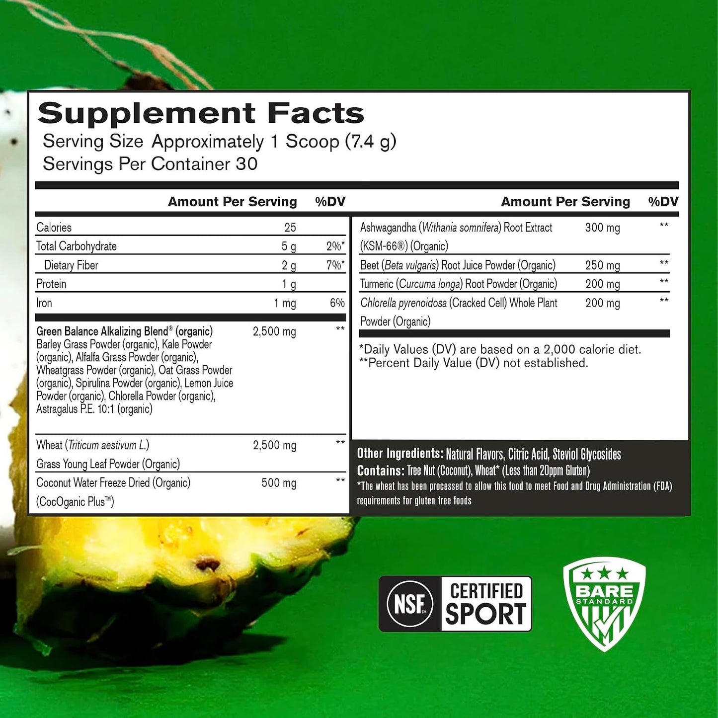 BARE PERFORMANCE NUTRITION BPN Strong Greens (Pineapple Coconut) & Reds (Strawberry) Superfood Bundle