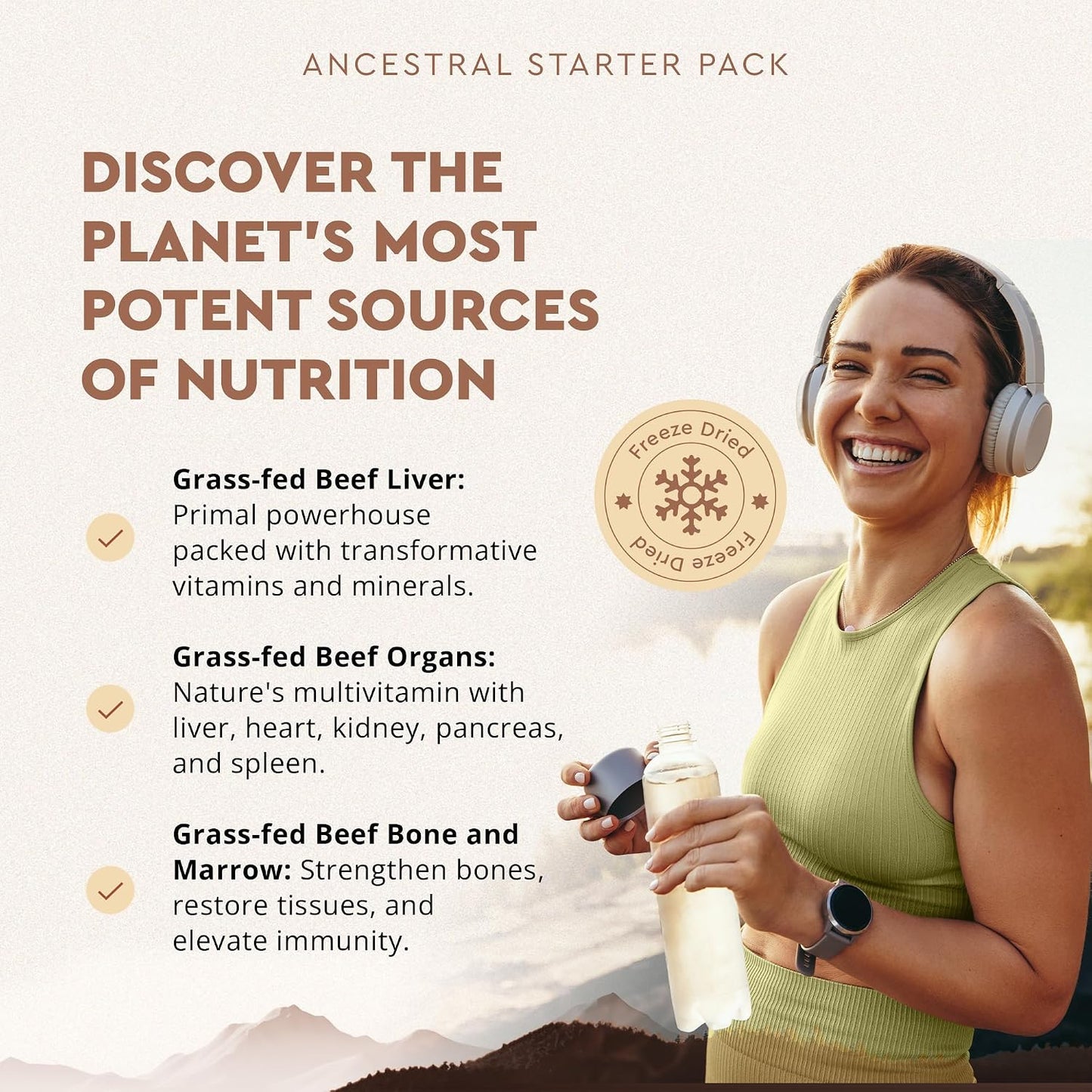 Ancestral Supplements Starter Pack, Grass Fed Beef Liver, Organ, Bone and Marrow Capsules, Non-GMO