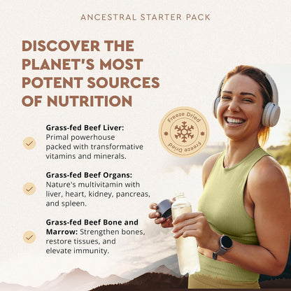 Ancestral Supplements Starter Pack, Grass Fed Beef Liver, Organ, Bone and Marrow Capsules, Non-GMO