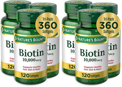 Nature's Bounty Biotin 10,000 mcg, 250 Rapid Release Softgels