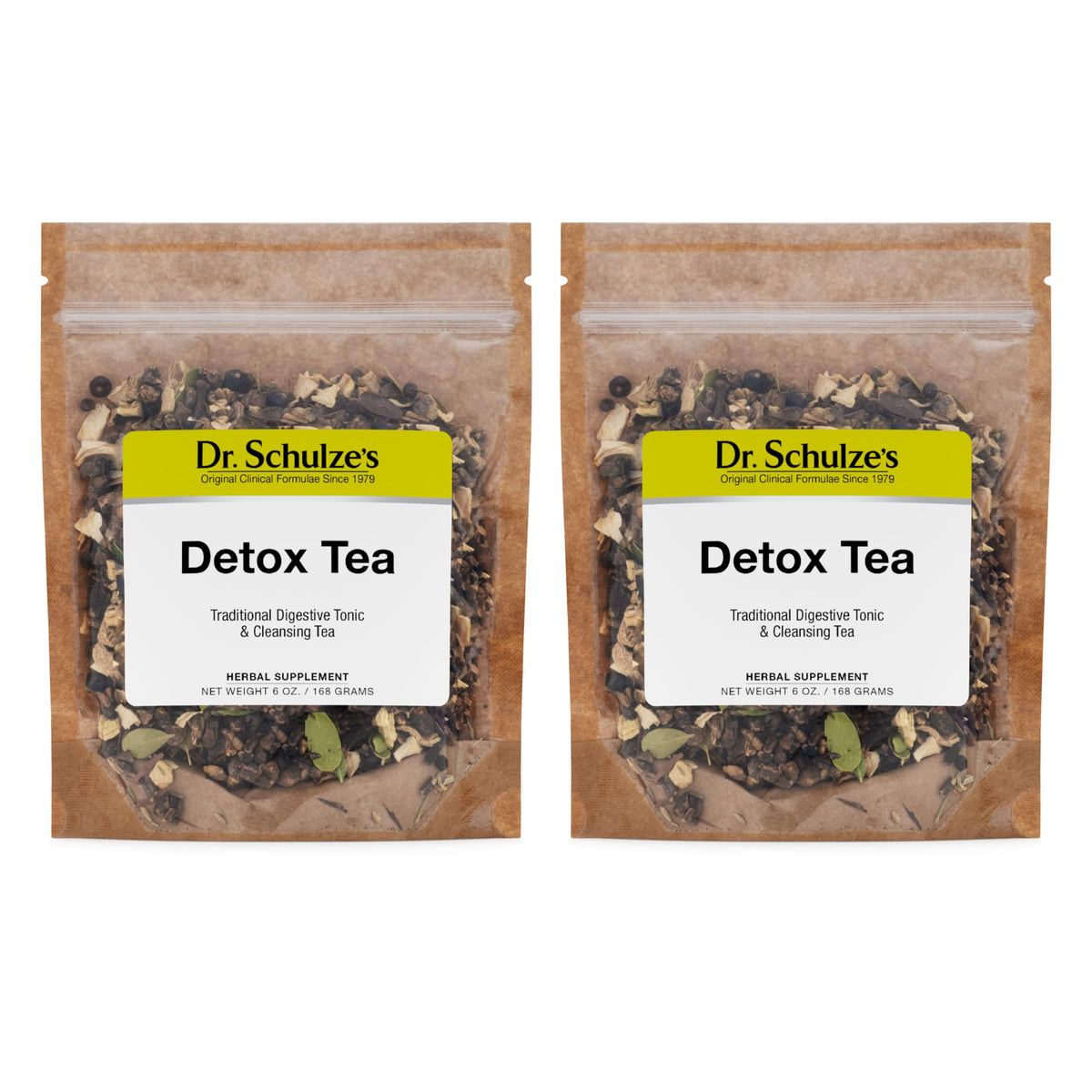 Dr. Schulze's Detox Tea - Gentle Cleansing Tea for Digestive Health - Inner Body Refresh - Bowel Support - Natural, Plant-Based Ingredients - Gluten-Free & Vegan - 6 oz (32 Servings) - 2 Pack Dr. Schulze'sBuy Supplements Australia