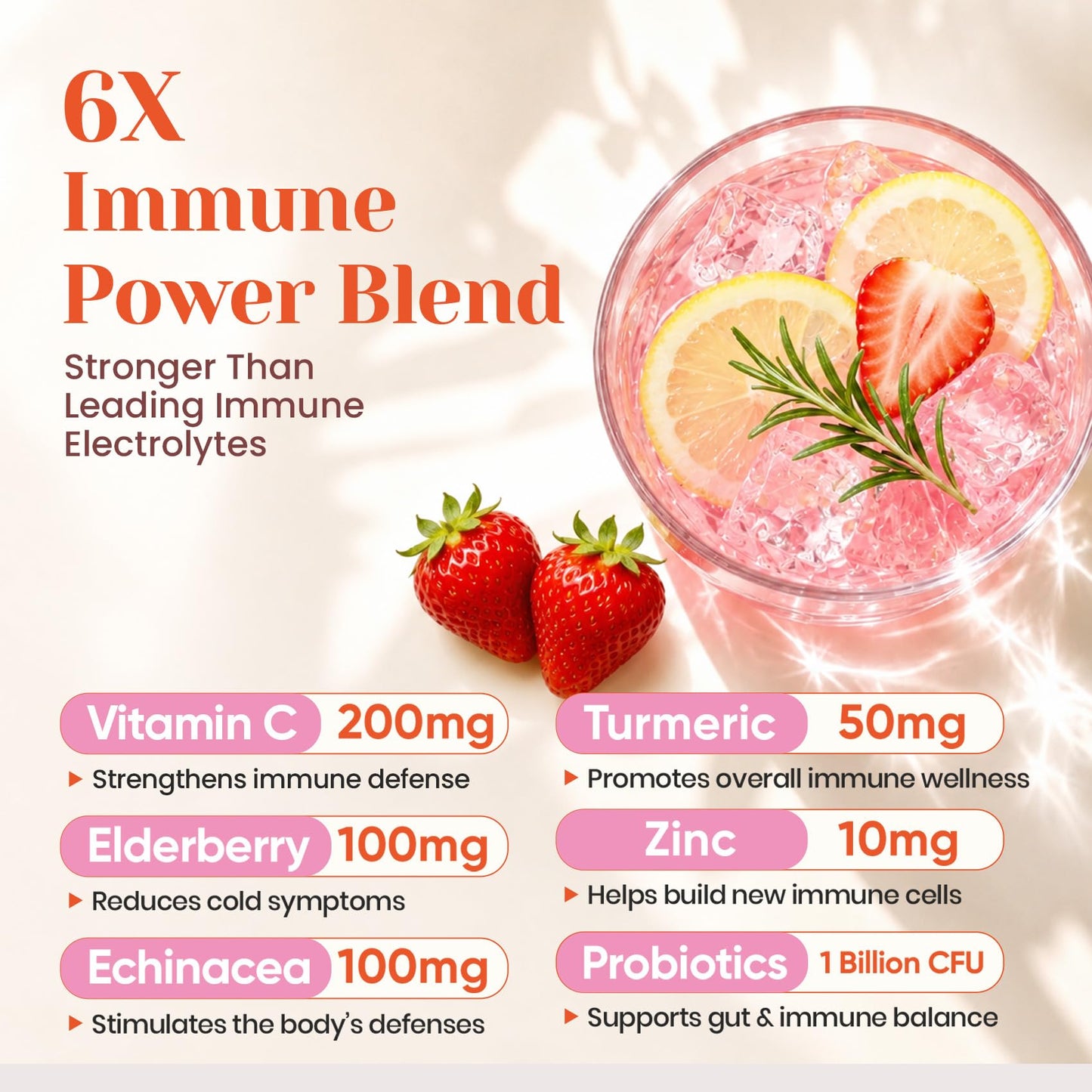 Venture Pal Sugar Free Hydration Packets+Immune-Liquid Daily IV Drink Mix | Electrolyte Powder with 7 Electrolytes & 6 Vitamins, Probiotics + Elderberry | Non-GMO, Keto Friendly, Vegan | 16 Sticks