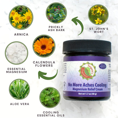 Taspen’s Organics Magnesium No More Aches Cooling Cream – Topical Magnesium Cream for Muscle Relief, Sore Muscles & Post-Workout Recovery with Arnica, Herbs & Essential Oils Taspen's OrganicsBuy Supplements Australia