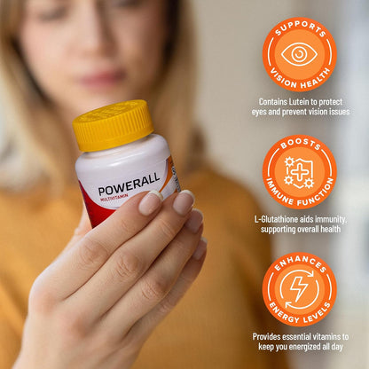 U.S. Health Club PowerAll Adult Multivitamin for Men & Women, 30 Tablets | Adult Multivitamin , Lutein, Vitamin K1, Iron, Zinc, Selenium, Boron, Chromium