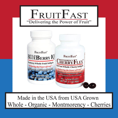 FruitFast CherryFlex 100% Red Tart Organic Cherry Concentrate Supplement - Chewable Softgel - 60 Count - Non-GMO and Gluten Free - Promotes Healthy Joint Function* FruitFastBuy Supplements Australia