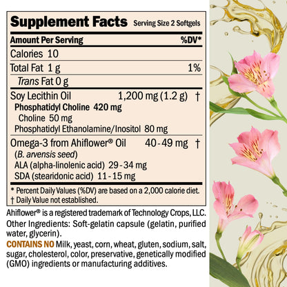 Andrew Lessman ProCaps PC Liver & Brain Benefits 360 Softgels | Phosphatidyl Choline with Ahiflower Oil supports acetylcholine production, memory, focus & healthy liver function.