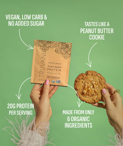 Truvani Organic Plant Based Protein Powder | Vanilla Chai | 10 Servings | Vegan | 20g Pea Protein | Keto | Gluten & Dairy Free | Low Carb | No Added Sugar