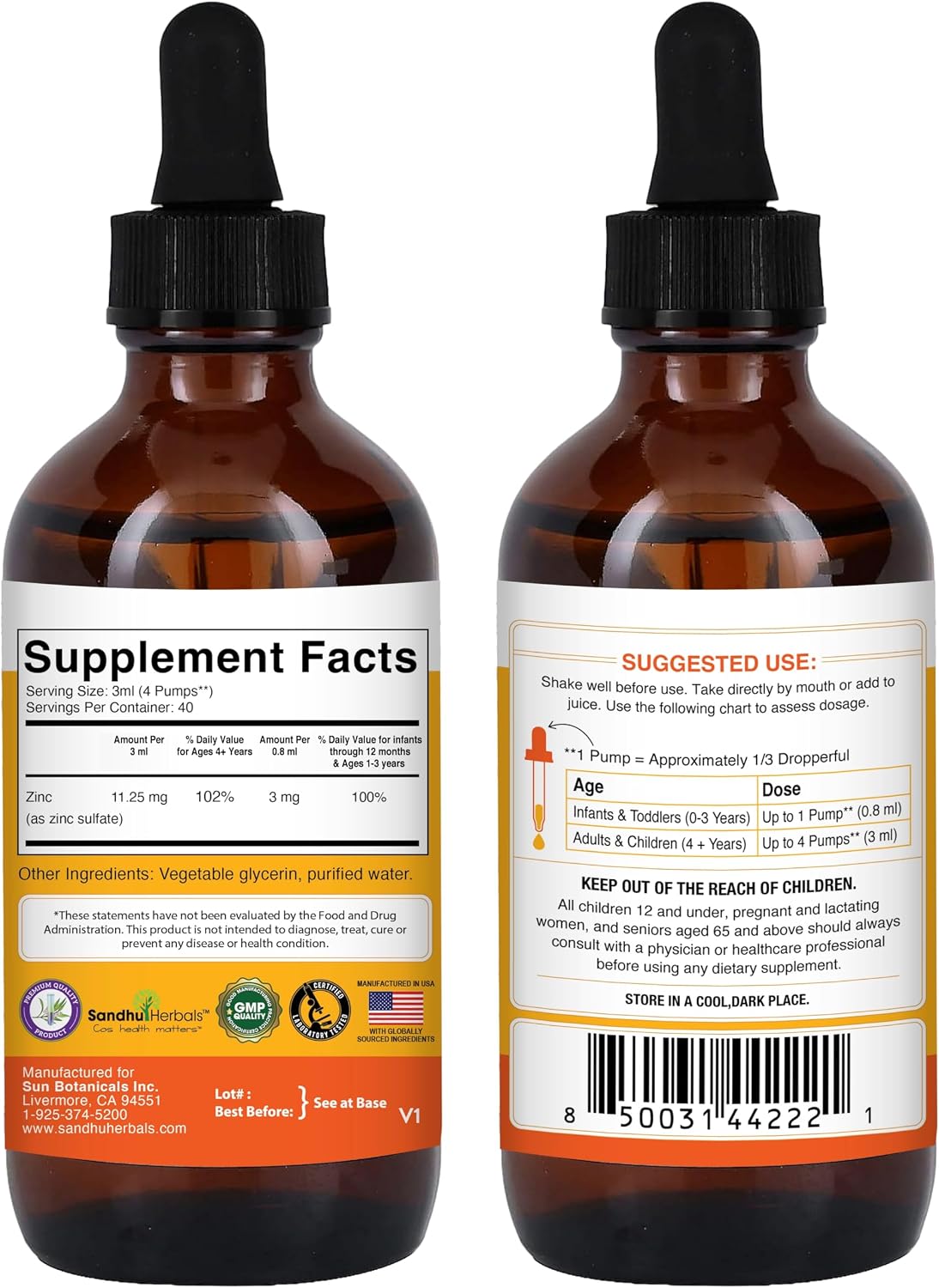 Sea Moss 60 Capsules & Liquid Zinc Ionic Drops Supplement 4 fl oz | Supplement for Men & Women| Made in USA