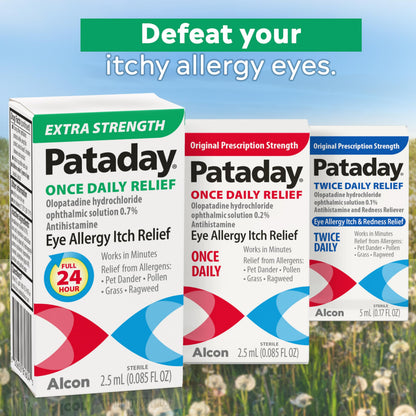 Pataday Once Daily Extra Strength Relief Allergy Eye Drops, 2.5 ml, Twin Pack, Antihistamine Eye Drops with Olopatadine 0.7% for Relief from Eye Allergy Itching, Works Up to 24 Hours Pataday buy supplements Au