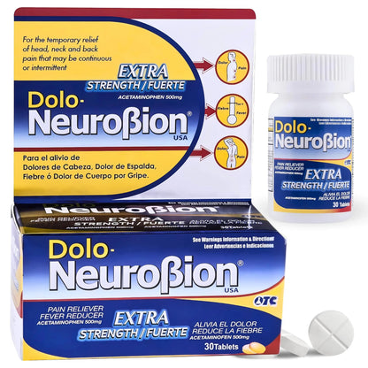 Dolo Neurobion 30 Tablets - Pain Reliever, Fever Reducer, Extra Strength, Fuerte, Alivia el Dolor, Reduce la Fiebre NeurobionBuy Supplements Australia