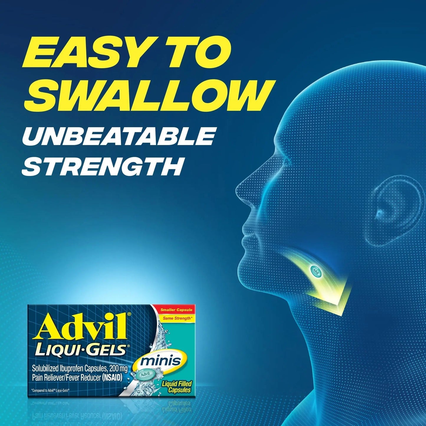 Advil Liqui-Gels minis Pain Reliever and Fever Reducer, Pain Medicine for Adults with Ibuprofen 200mg for Pain Relief - 50x2 Liquid Filled Capsules AdvilBuy Supplements Australia