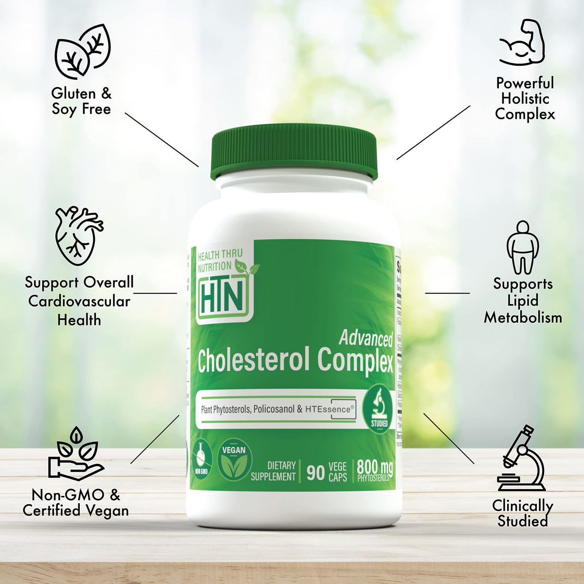 Health Thru Nutrition Advanced Cholesterol Complex | Heart Health Support & Lipid Metabolism with Phytosterols, Policosanol, Hydroxytyrosol, Chromium and More | Vegan, Non-GMO (Pack of 90) Health Thru Nutrition buy supplements Au