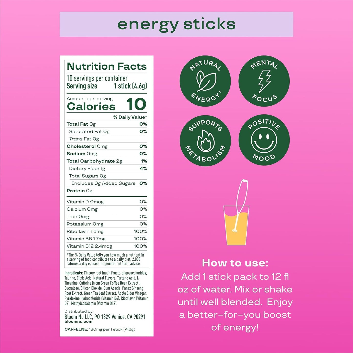 Bloom Raspberry Lemonade Clear Protein and Energy Stick Packs Bundle