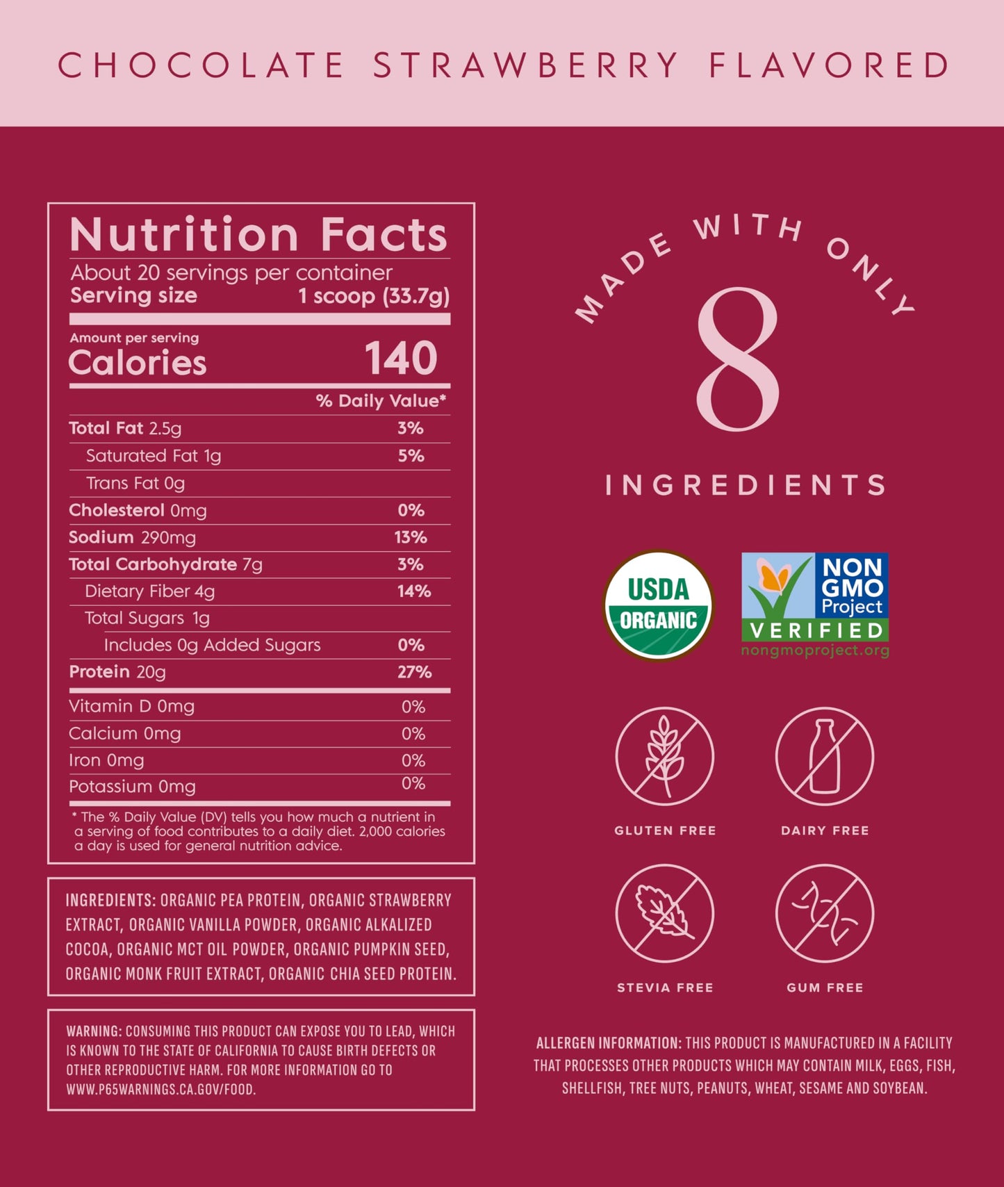Truvani Organic Plant Based Protein Powder | Vanilla | 18 Servings | Vegan | 20g Pea Protein | Keto | Gluten & Dairy Free | Low Carb | No Added Sugar