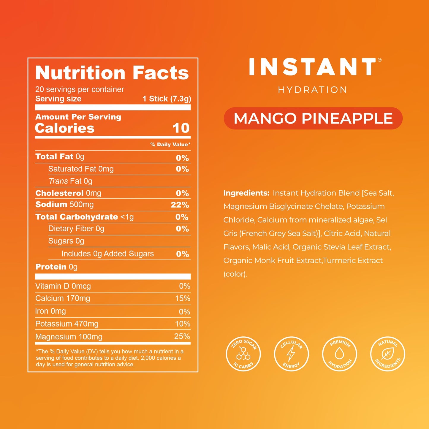 Instant Hydration Electrolytes Powder Packets - Watermelon Electrolyte Drink Mix - Zero Sugar - Keto, Vegan, Gluten-Free, Non-GMO - Boost Recovery, Brain Health, Muscle & Tissue Support- 30 Sticks