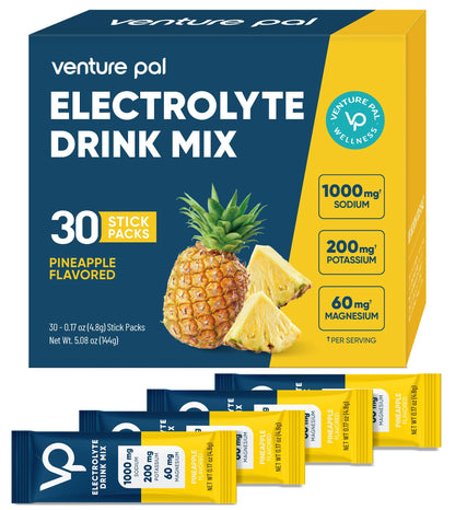 Venture Pal High Sodium Sugar Free Electrolytes Powder Packets, 16 Count | Hydration Packets with Sodium, Magnesium & Potassium, Vitamins, Zero Calories, Vegan, Keto & Paleo Friendly
