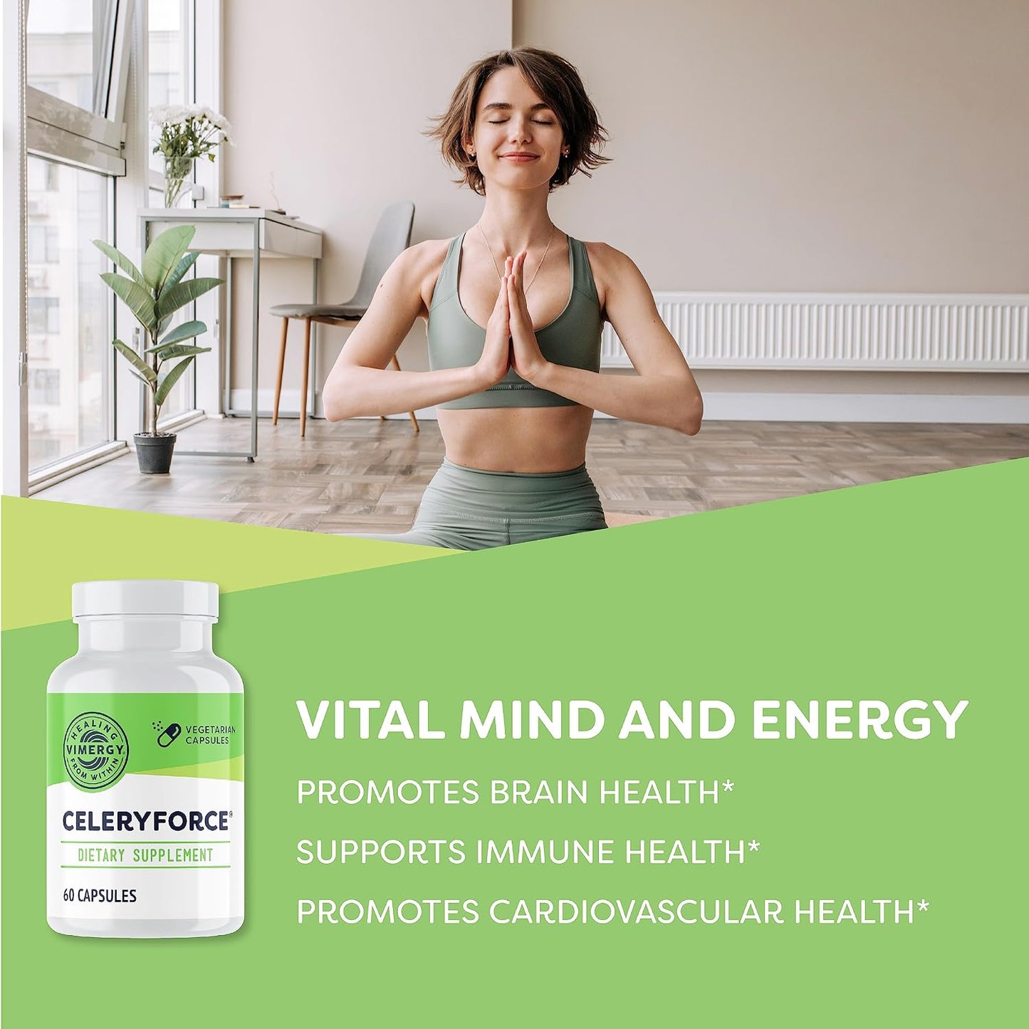 Vimergy Celeryforce – Nutrients and Amino Acids – Supports Your Wellness Routine* – Kosher, Vegan & Gluten-Free – 60 Capsules