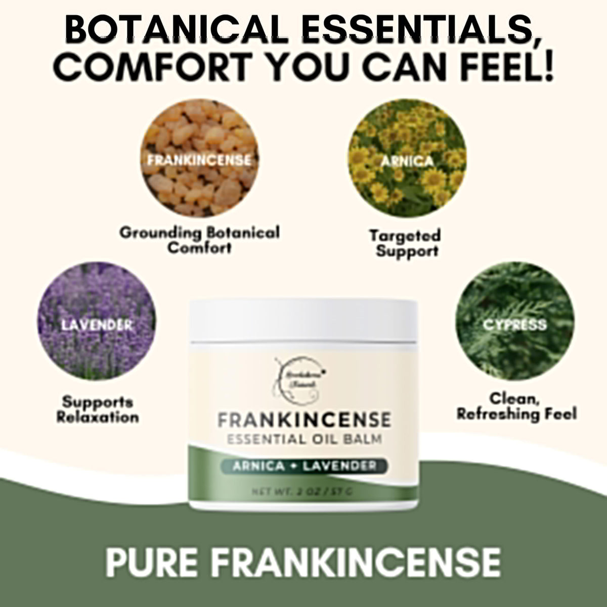 Brookethorne Naturals Frankincense Balm | Frankincense Essential Oil Balm for Skin Hydration | Soothing Muscle & Joint Support | Boswellia Extract, Arnica Montana, Castor Oil & Lavender 2oz Brookethorne NaturalsBuy Supplements Australia