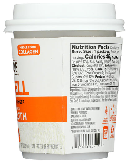 Bonafide Provisions Fresh Organic Be Well Broth with Lemon, Mint & Ginger Organic Chicken Bone Broth, Frozen 8 fl oz - Gluten-Free, Grain-Free, Paleo and Keto Friendly Bonafide Provisions buy supplements Au