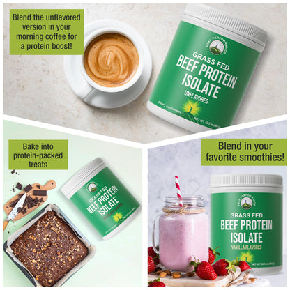 Grass Fed Beef Protein Powder - Lactose Free Great Tasting Beef Protein Isolate. Complete Animal Based Non Dairy Paleo Carnivore Supplement for Prime Muscle Building. No Whey. Unflavored Peak Performance buy supplements Au