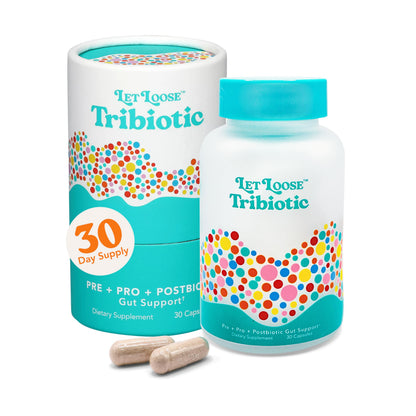 Let Loose Daily Tribiotic Pills - Probiotics, Prebiotics, and Postbiotics to Feed Your Microbiome and Support Smooth Daily Digestion, Gut Health, Gut Lining Repair for Women and Men, 30 Capsules Let Loose buy supplements Au