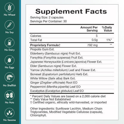 Natura Health Products Flew Away Supplement - Immune System Support & Seasonal Defense - Featuring Ginger, Elderberry, Propolis and Eucalyptus (60 Capsules) Natura Health ProductsBuy Supplements Australia