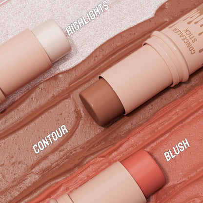 3Pcs Cream Contour Sticks Kit, Highlighter Stick Blush Stick Cream Contour Kit Makeup Set with Brush,Face Brightens & Shades Contour Stick Waterproof for Women QICBuy Supplements Australia