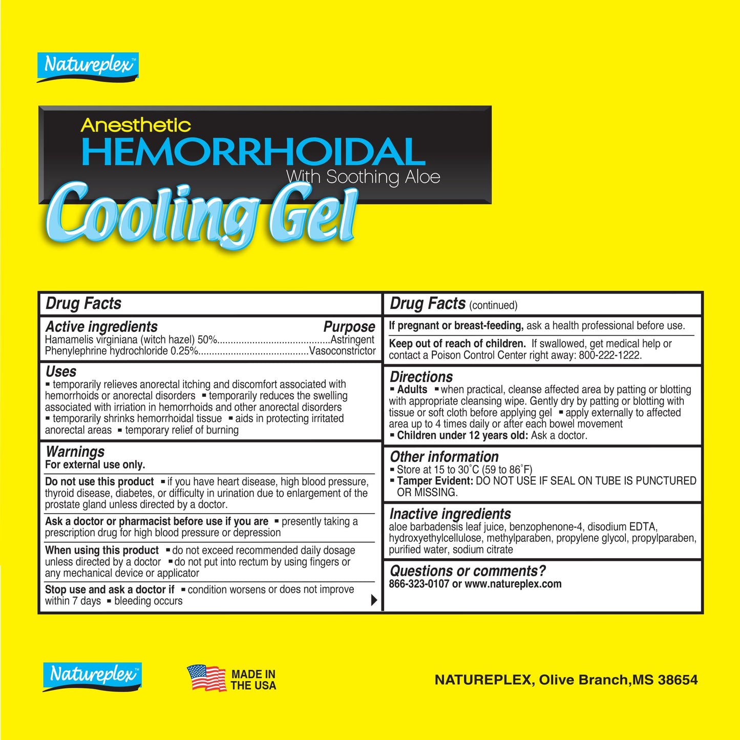 Natureplex Anesthetic Hemorrhoidal Cooling Gel with Soothing Aloe (6 Pack) NatureplexBuy Supplements Australia