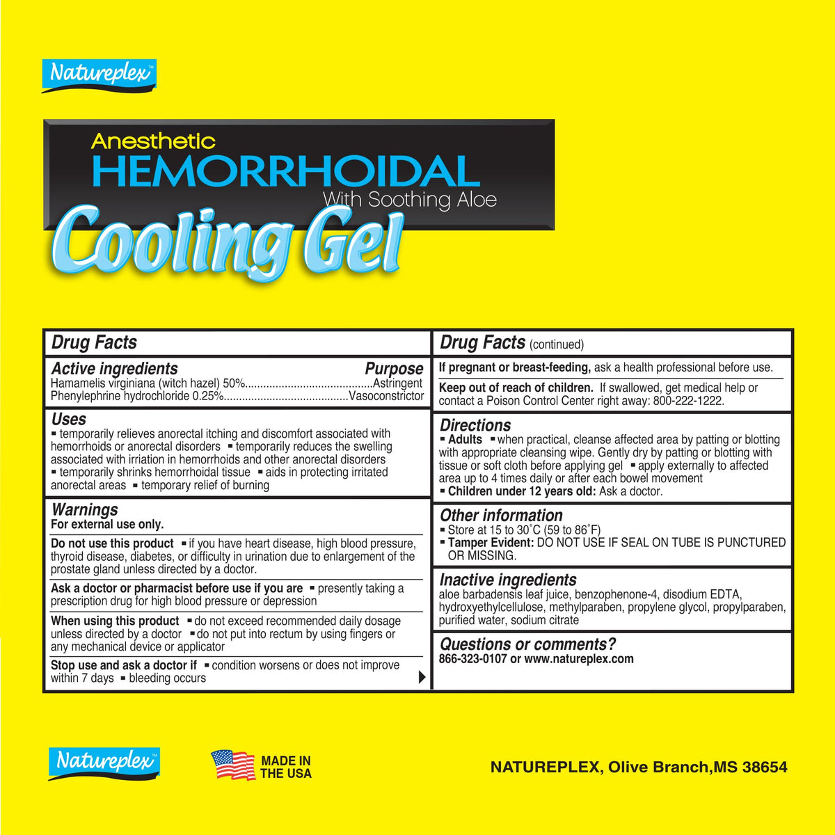 Natureplex Anesthetic Hemorrhoidal Cooling Gel with Soothing Aloe (6 Pack) NatureplexBuy Supplements Australia