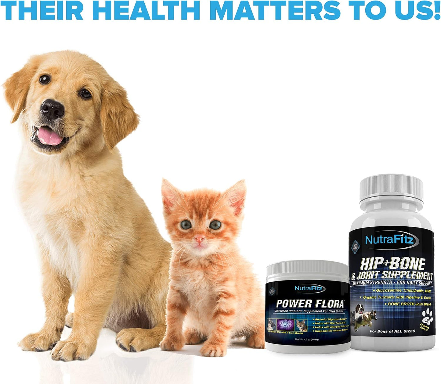 Power Flora - Probiotics for Dogs and Cats with 9 Live Strains - Dog Probiotics Improves Dog Breath, UTI, Diarrhea, Constipation, Skin Allergy, Hot Spots - Odorless Powder - 350 Billion CFU/jar