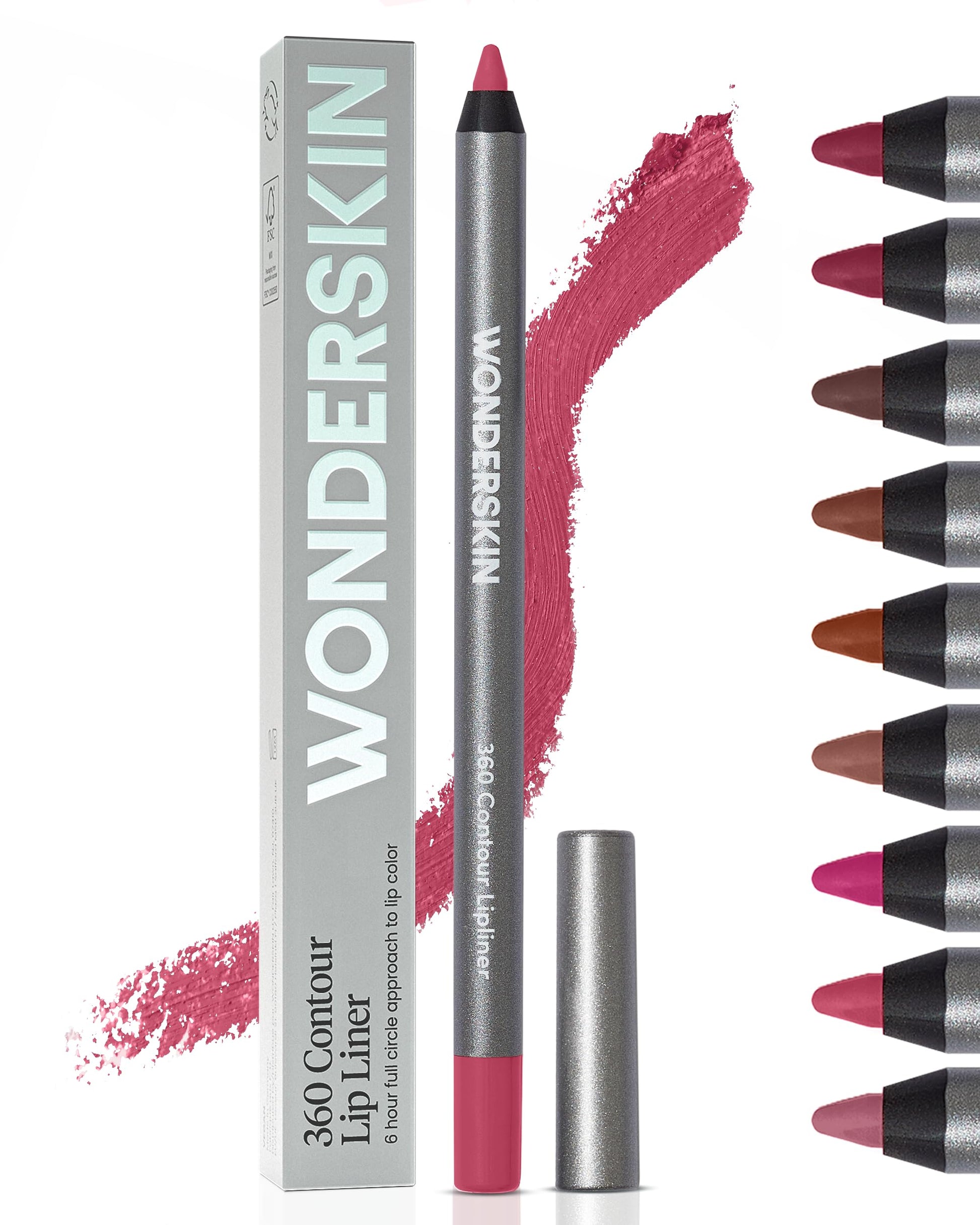 Wonderskin Lipliner Pencil - 360 Contour Lipliner, Long Lasting, Sharpenable, Waterproof and Transfer-Proof Nude Lip Liner Pencil (Rosewood) WonderskinBuy Supplements Australia