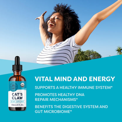 Vimergy USDA Organic Cat’s Claw Liquid – Provides Antioxidant Support* – Benefits The Immune System* – Vegan, Gluten-Free, Non-GMO – 57 Servings (115 mL)