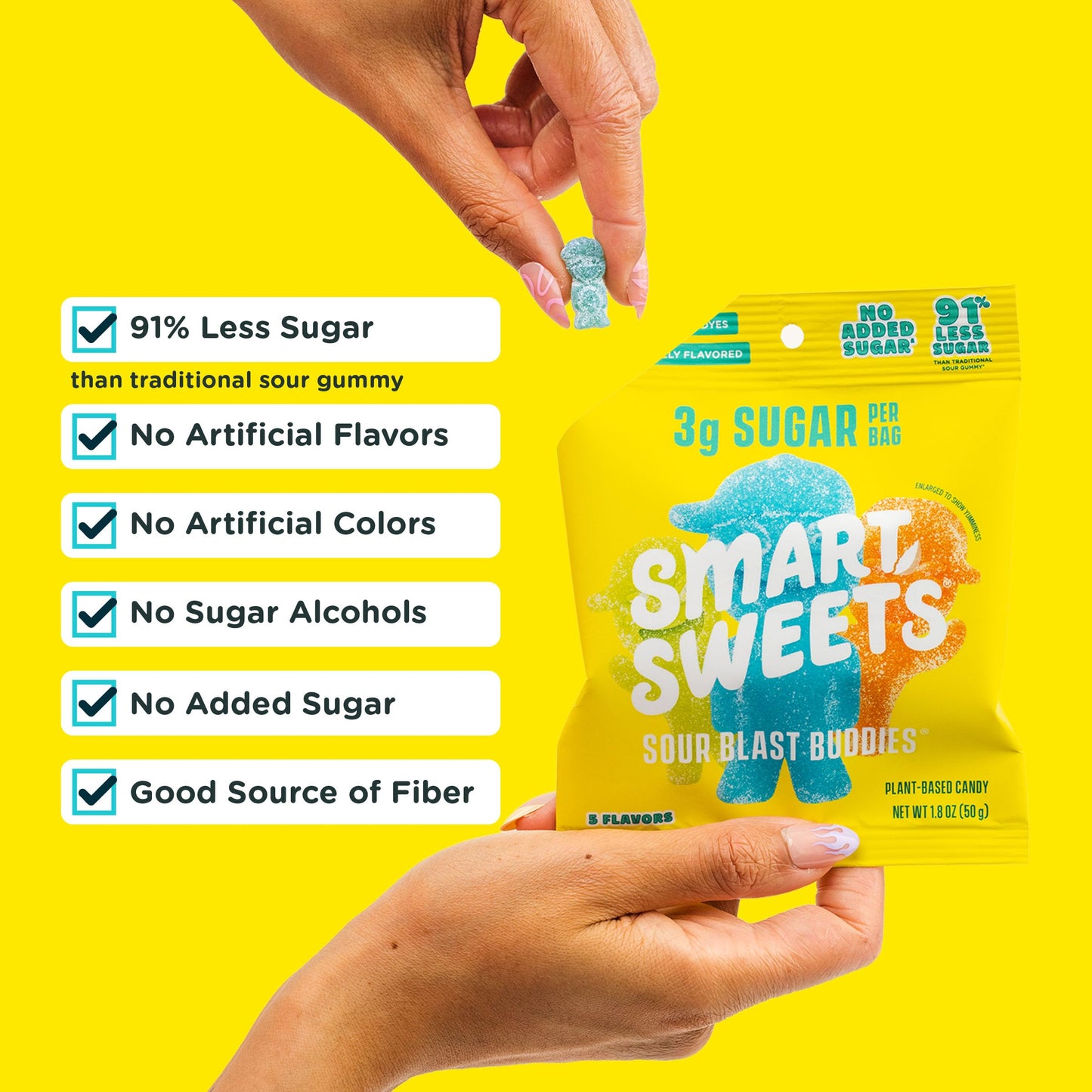 SmartSweets Sweet Fish, Low Sugar Gummy Candy (3g), Low Calorie (130), Gluten-Free -1.8oz (Pack of 12) Packaging may vary
