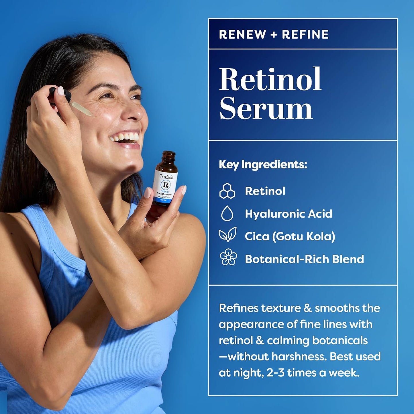 TruSkin Face Serum Duo - Vitamin C Serum & Retinol Serum for Face - AM & PM Anti Aging Skincare Routine - Brightening & Smoothing Facial Serums, 1 fl oz Each