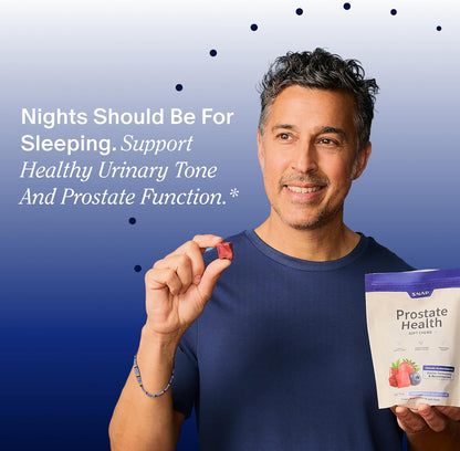 Snap Supplements Prostate Health Supplement for Men, 60 Sugar-Free Chews | Plant Sterols, Nettle Root & Reishi Mushroom - Supports Prostate and Urinary Wellness, Pomegranate-Berry Flavor, Vegan
