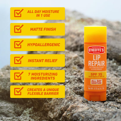 O'Keeffe's Lip Repair SPF 35 Lip Balm - Stick (3 Pack) - Sun-Safe Moisturizer for Extremely Cracked, Dry Lips O'Keeffe'sBuy Supplements Australia