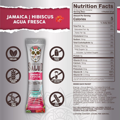 Salud Variety 3-Pack | 2-in-1 Hydration + Immunity (Horchata), Energy + Focus (Hibiscus) & Calm + Sleep (Lemon Honey) – 15 Servings Each, Non-GMO, Gluten Free, Low Calorie, 1g of Sugar