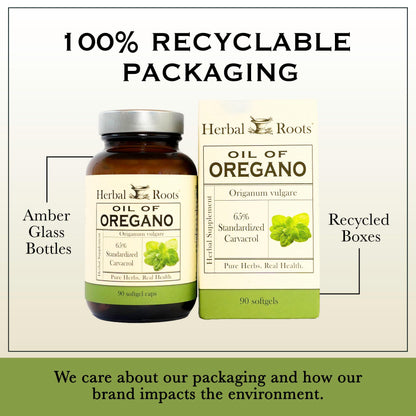 Herbal Roots Oil of Oregano - Made from Mediterranean Oregano Oil - 90 Easy to Swallow Softgel Capsules - Extra Strength 150mg Herbal Roots buy supplements Au