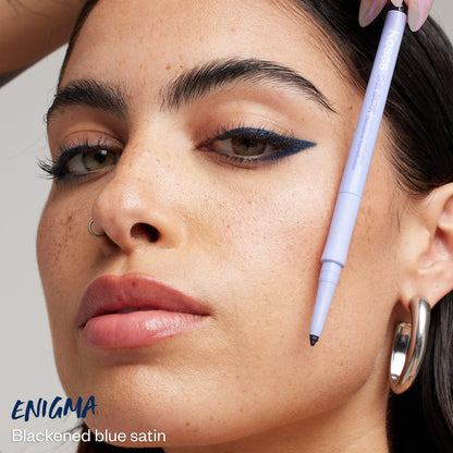 Kosas Soulgazer Gel Eyeliner (Enigma) - Waterproof, Smudge-Proof Pen with Hyaluronic Acid - Retractable Eyeliner Pencil with Sharpener & Smudger, Long-Lasting - Blackened Blue Satin KosasBuy Supplements Australia