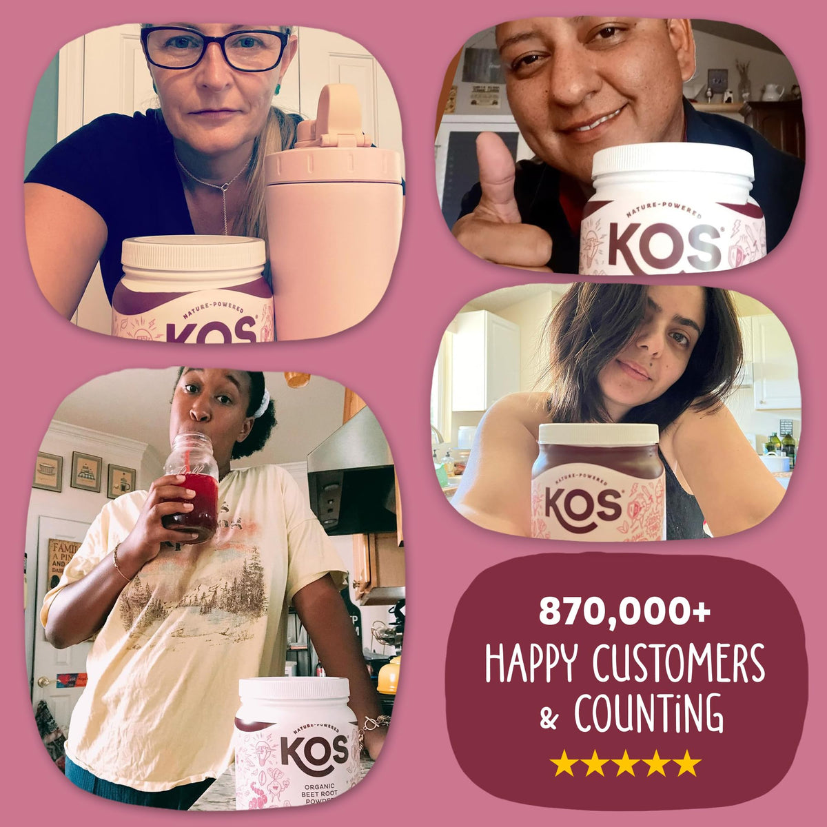 KOS Organic Beet Root Powder, USDA Organic - Natural Nitric Oxide Booster, Superfood Plant Based Beetroot Antioxidant, Supports Active Lifestyle & Healthy Circulation,