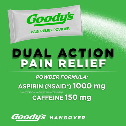 Goody's Hangover Relief Powder, Dual Action Fast Headache Pain Relief with Aspirin and Caffeine, Berry Citrus Flavor, 16 Count Goody'sBuy Supplements Australia